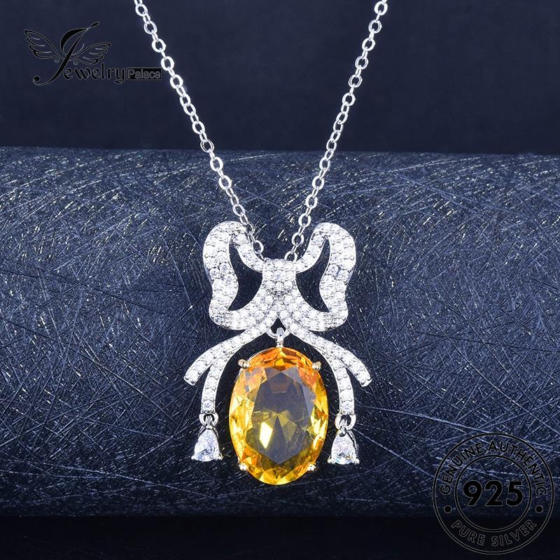 Jewelrypalace925asli Busur Kalung Wanita Indah Citrine Perak N1412