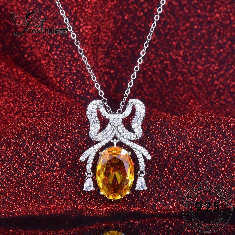 Jewelrypalace925asli Busur Kalung Wanita Indah Citrine Perak N1412