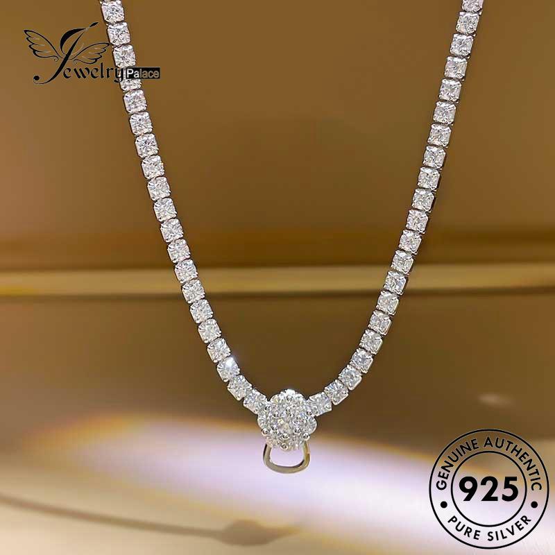 Jewelrypalace Perak Mewah925 Moissanite Kalung Berlian Asli Wanita N1562