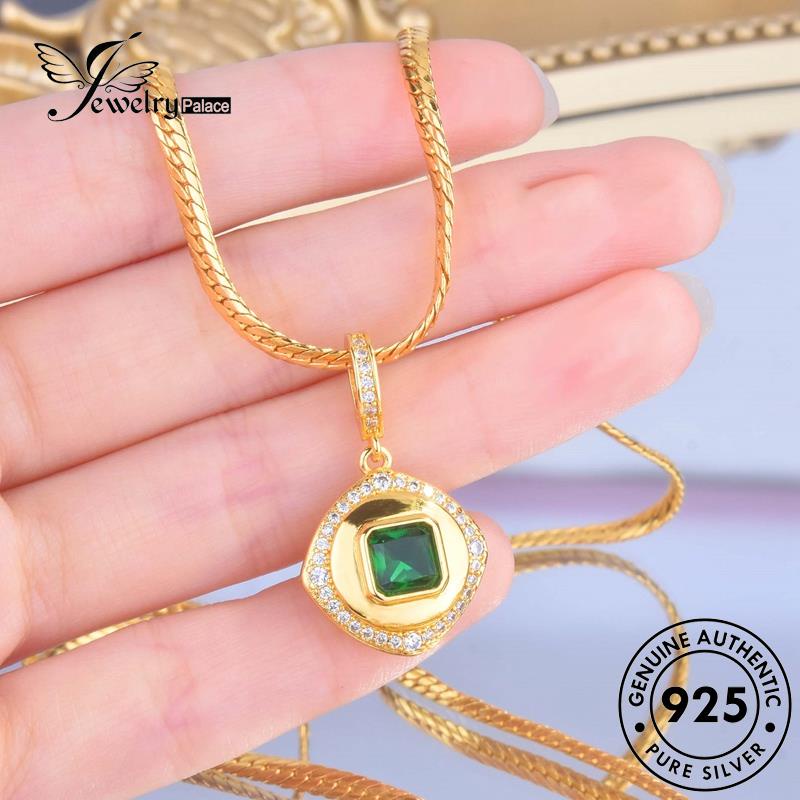 Jewelrypalace Perak925 Asli Zamrud Wanita Liontin Kalung Lucu N1585