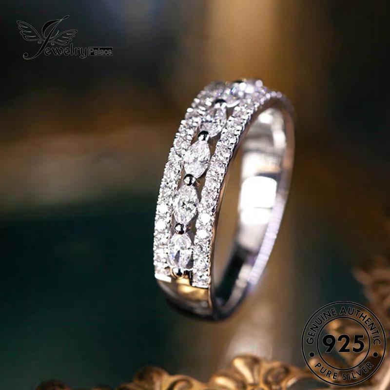 JEWELRYPALACE Kawin Moissanite Asli Nikah Sterling Personality Original korea Diamond Perak Wanita Silver Perhiasan Aksesori Murni Silver 925 Cincin R49