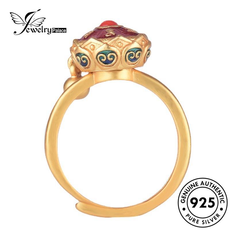 JEWELRYPALACE Original Cincin Vintage Kawin Gold Wanita Wheel Silver Silver Prayer Nikah 925 Perak Asli Murni Aksesori Sterling korea Perhiasan R597