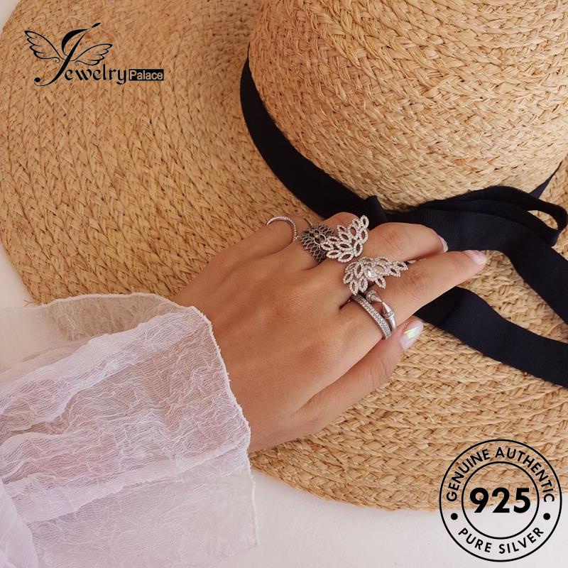 JEWELRYPALACE Perhiasan Diamond korea Murni Personality Asli Original Moissanite Wings Silver Wanita Kawin Silver Aksesori 925 Perak Sterling Cincin Nikah R496