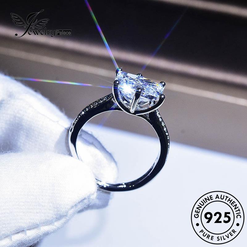 JEWELRYPALACE Wanita Aksesori Kawin Murni Sterling Diamond Hearts And Original Perak Silver Silver Cincin Temperament Asli Arrows Nikah Perhiasan Moissanite korea 925 R782