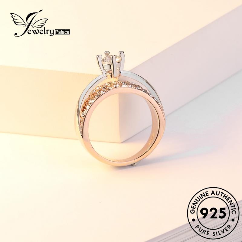 JEWELRYPALACE Nikah Moissanite Diamond Kawin Perak korea Wanita Silver Murni Original Perhiasan Aksesori 925 Simple Sterling Silver Cincin Square Asli R1470