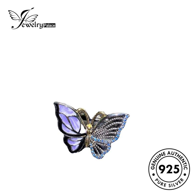 JEWELRYPALACE Kawin Perak Cincin Diamond korea Butterfly Silver Perhiasan 925 Asli Murni Wanita Original Nikah Creative Moissanite Silver Aksesori Sterling R1906