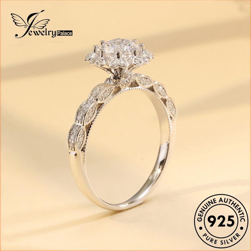 JEWELRYPALACE Original Wanita And Sterling Cincin Personality Kawin Nikah korea Bridge Diamond Silver Silver Perak Perhiasan Asli Moissanite Love 925 Aksesori Murni R2052