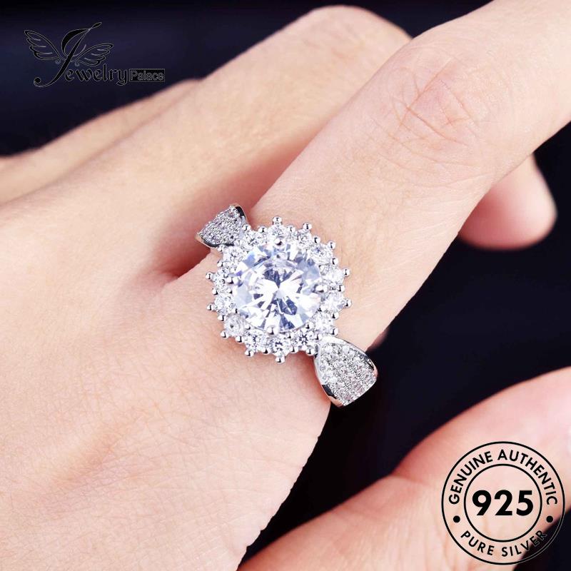 JEWELRYPALACE 925 Nikah Murni Full Kawin Perak Cincin Of Temperament Aksesori Moissanite Sterling Asli Wanita Diamond Stars Silver Silver Perhiasan korea Original R2236