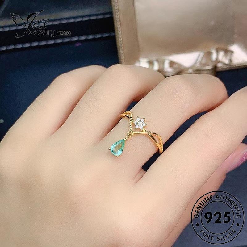 JEWELRYPALACE Original Kawin Nikah korea Crown Cincin Perak Perhiasan Murni Asli Silver Temperament Aksesori Emerald Silver Wanita Gold Sterling 925 R2273