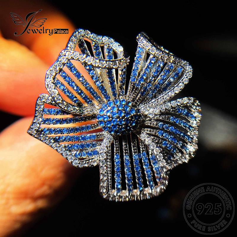 JEWELRYPALACE Sterling Wanita Flowers Nikah Silver korea Silver Aksesori Murni Kawin Sapphire Perhiasan Luxury Asli Cincin Perak 925 Original R2313