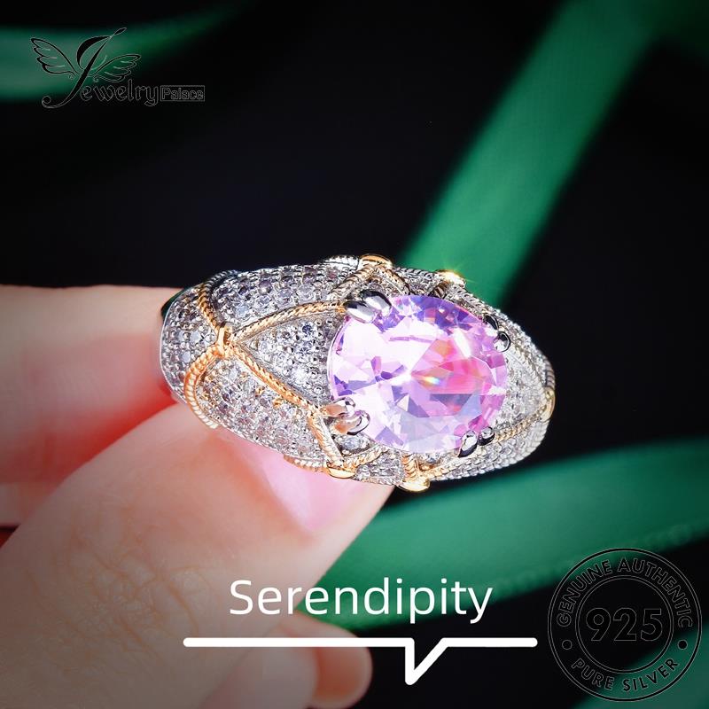 JEWELRYPALACE Perak Perhiasan Cincin korea Knot 925 Pink Sterling Diamond Wanita Silver Crystal Nikah Vintage Kawin Murni Asli Original Silver Aksesori R2365