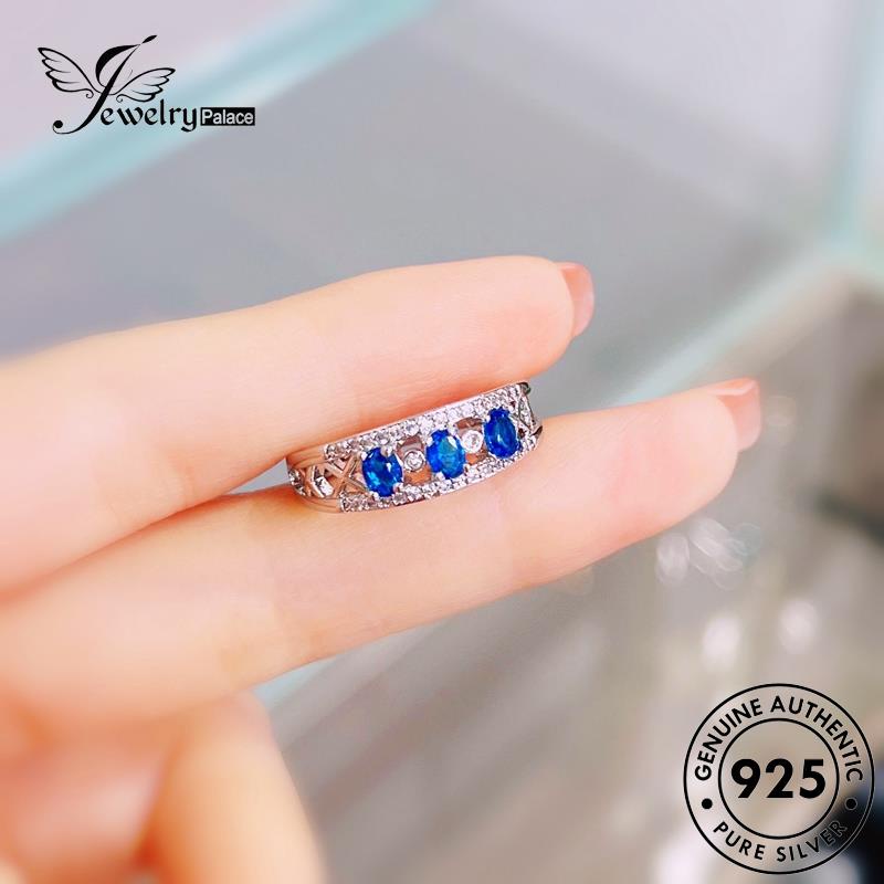 JEWELRYPALACE Aksesori Classic Sterling Murni Perak Sapphire korea Cincin 925 Asli Silver Kawin Nikah Wanita Solo Perhiasan Original Silver R2383