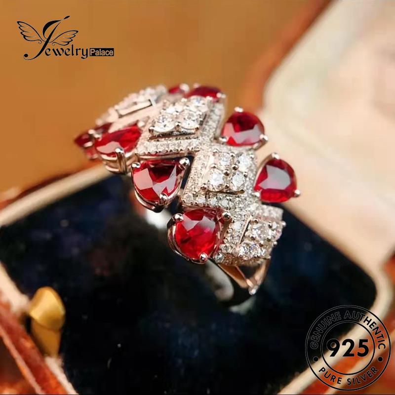 JEWELRYPALACE Silver Sterling Aksesori Murni Wanita Original Silver Asli Kawin 925 Cincin Ruby Nikah Luxurious Perak korea Perhiasan R2415