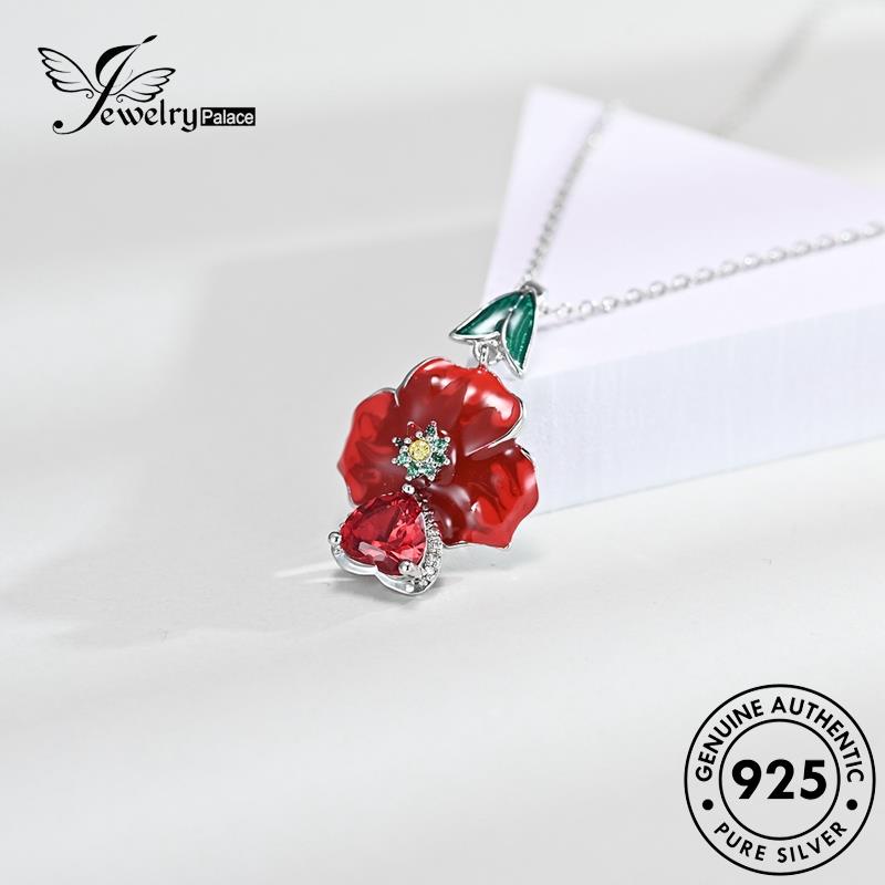 Tempat Perhiasan Wanita Set Simple Asli925Mawar Kalung Perak S20