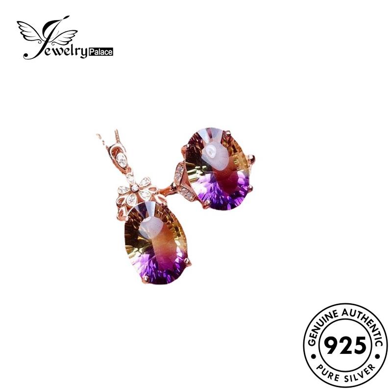 Jewelrypalace Kalung Wanita Fashion Amethyst Perak925 Set Asli S103