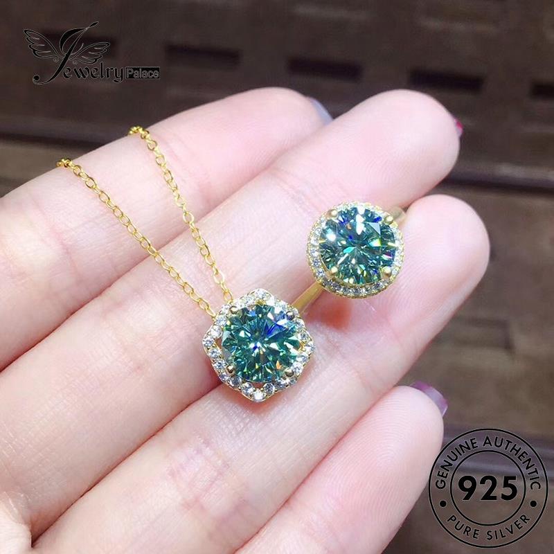 Jewelrypalace Perak Asli Wanita Set925 Kalung Simple Safir S107