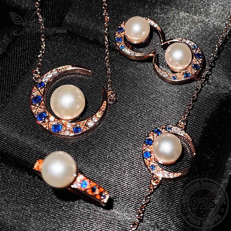 Jewelrypalace 925mutiara Set Wanita Kreatif Perak Asli Kalung Bulan S139