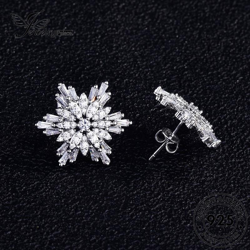 Jewelrypalace Asli Moissanite Wanita Perak Kalung Set Snowflake Berlian Fashion925 S160