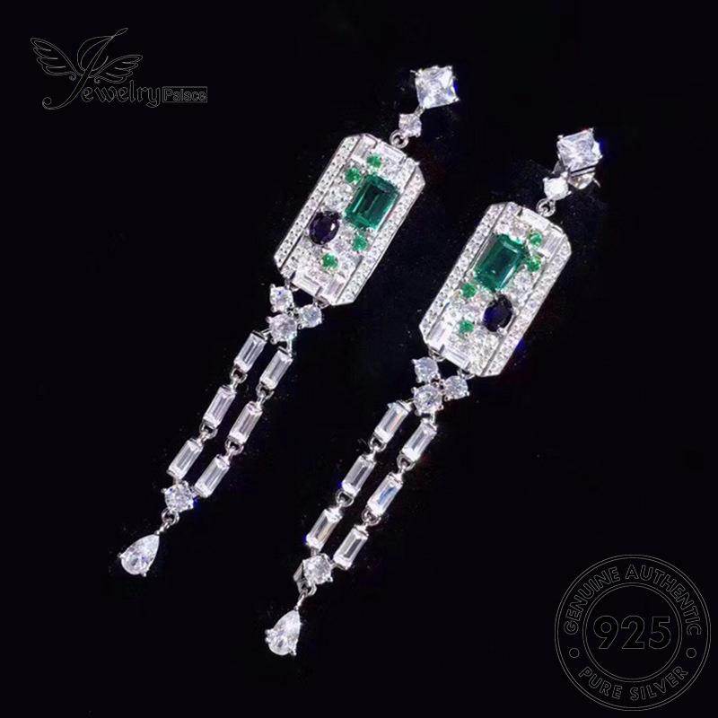 Jewelrypalace Original Kalung Temperamen Emerald Set925 Rumbai Wanita Perak S180