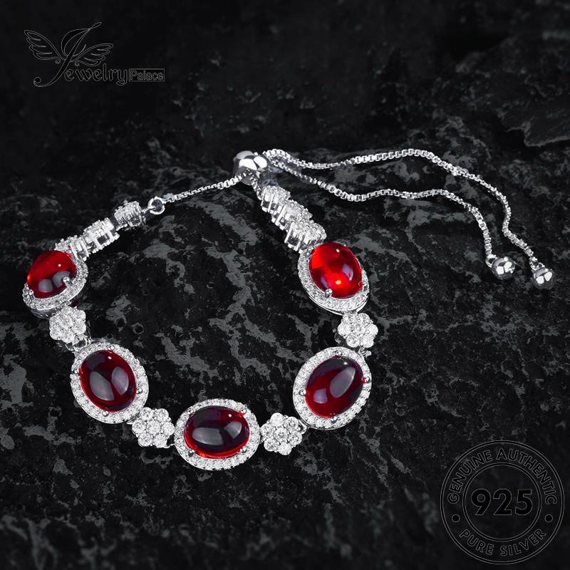 Jewelrypalace Exquisite Ruby925Bentuk Wanita Perak Telur Asli Kalung Set S201