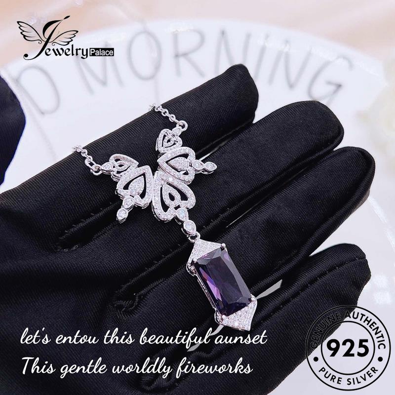 Jewelrypalace 925sayap Wanita Set Kalung Perak Asli Amethyst Angel S481