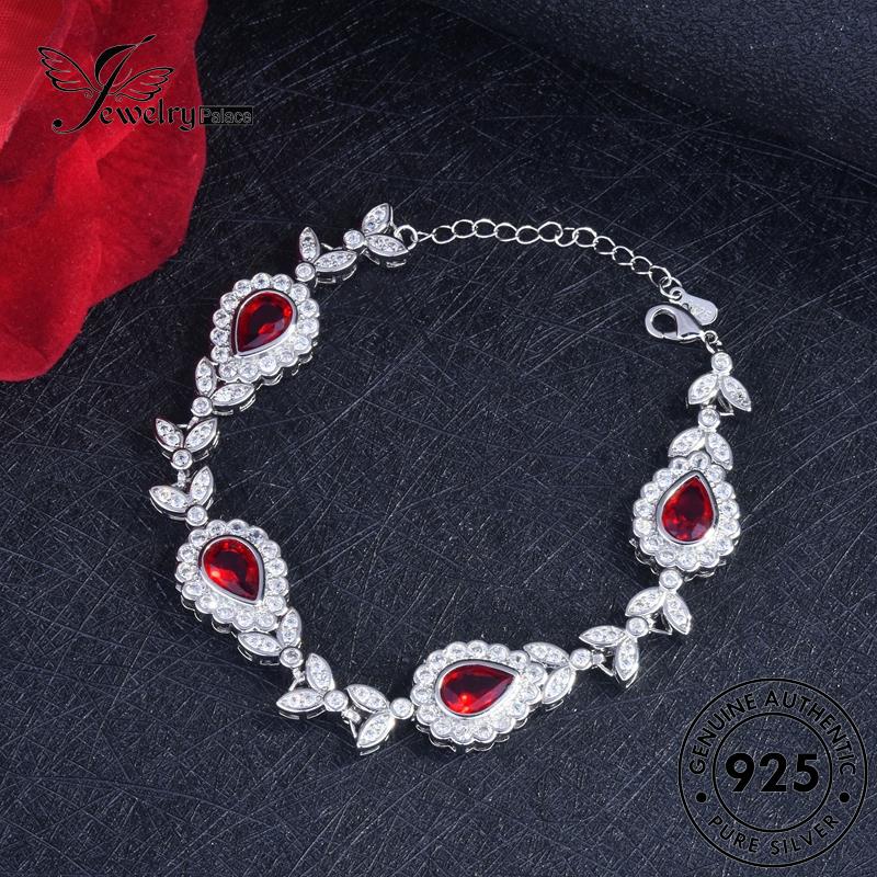 Jewelrypalace Kalung Perak925 Set Ruby Wanita Asli S518