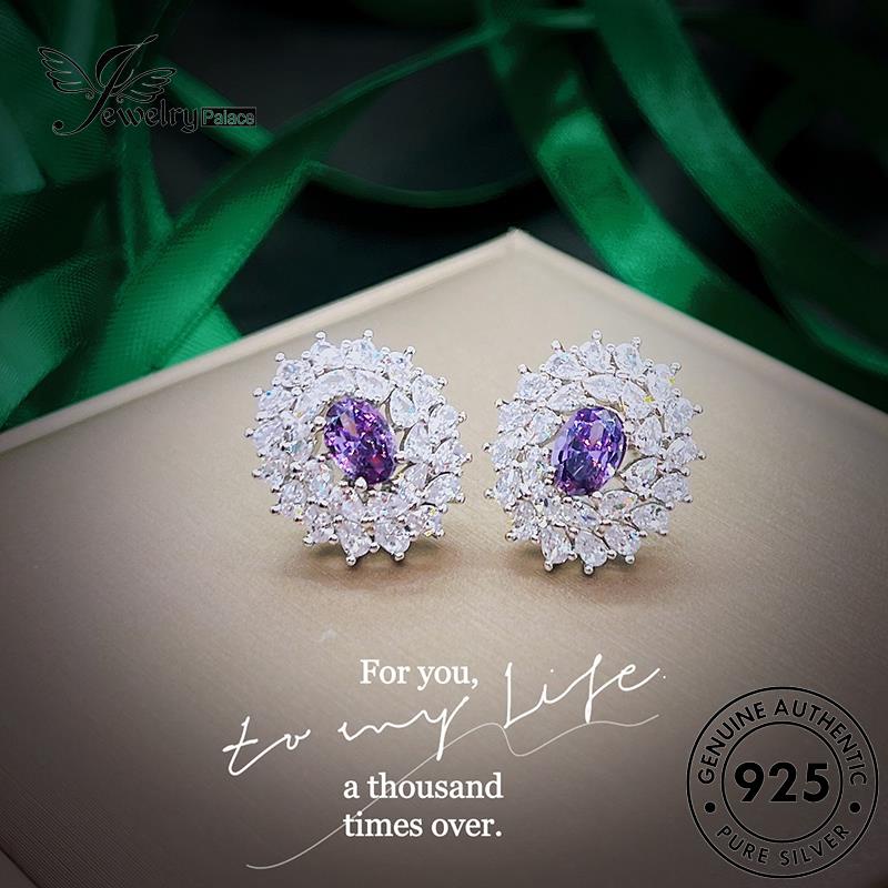 Tempat Perhiasan Wanita Bulat925 Kalung Perak Set Asli Emerald S553