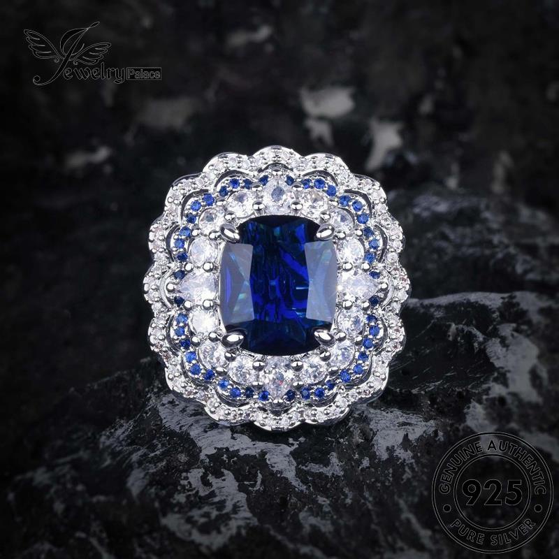 Jewelrypalace Sapphire Mewah925 Kalung Perak Asli Wanita Set S605