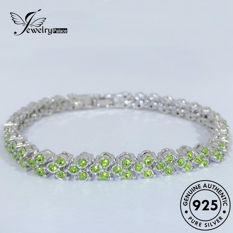 Jewelrypalace Wanita Moissanite Gelang Mewah925 Berlian Diamond Perak Emas Asli B372