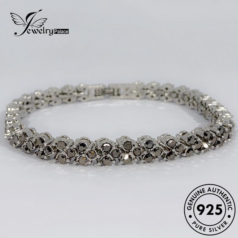 Jewelrypalace Wanita Moissanite Gelang Mewah925 Berlian Diamond Perak Emas Asli B372