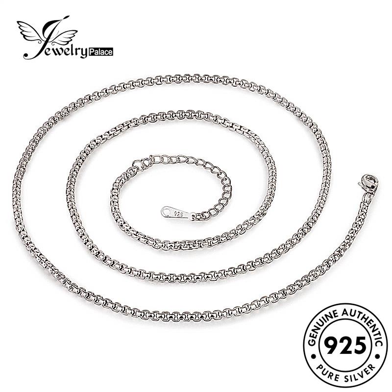 Jewelrypalace 925manik Pria Kalung Bulat Simple Perak Asli N1033