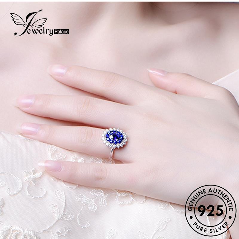 Jewelrypalace Fashion925 Wanita Safir Perak Asli Cincin Snowflake R104