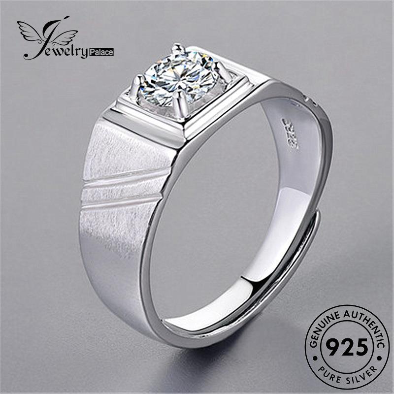 Jewelrypalace Pria Temperamen Berlian925 Asli Moissanite Cincin Perak R202