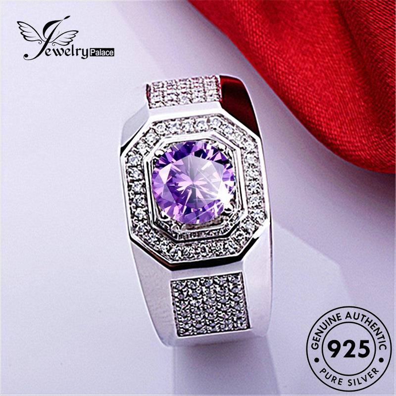 Jewelrypalace Cincin Perak Pria Asli925 Berlian Moissanite Fashion R400