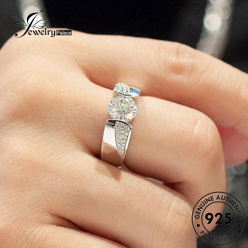 Jewelrypalace Perak Asli Wanita Temperamen Moissanite925Cincin Berlian R548