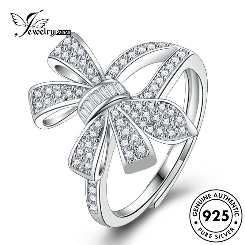 Tempat Perhiasan Wanita Asli Berlian Perak925 Kreatif Moissanite Rings Bow R550