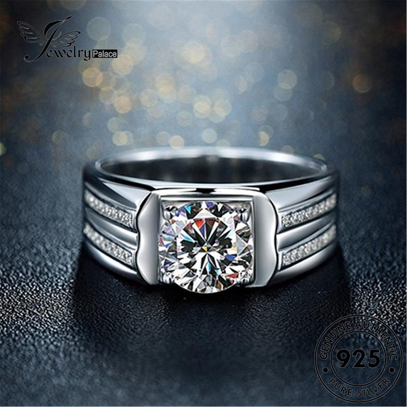 Jewelrypalace Cincin Pria Fashion925 Perak Asli Berlian Moissanite R741