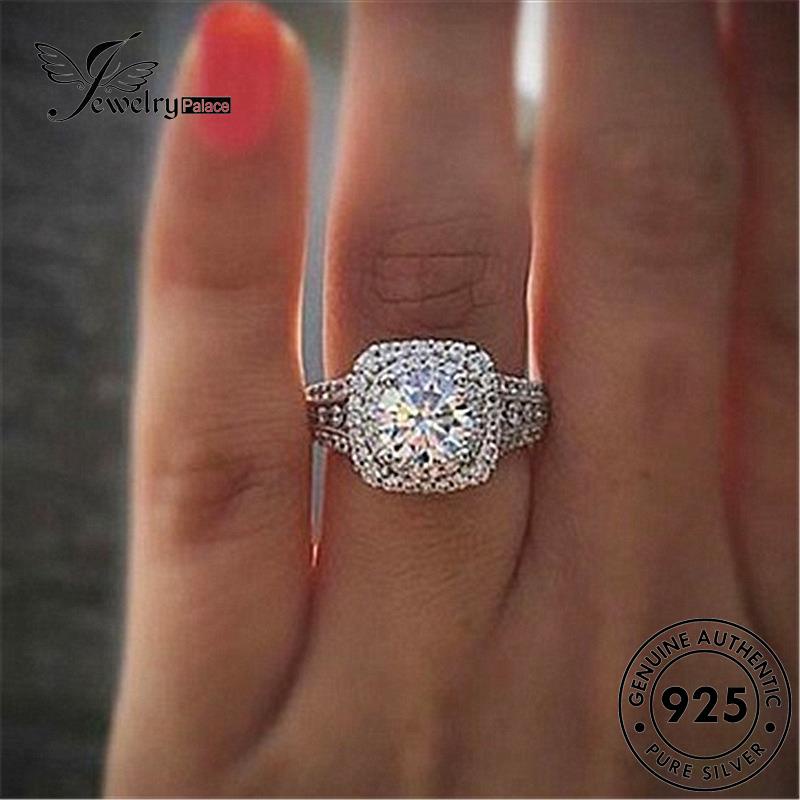 Jewelrypalace925 Perak Asli Berlian Kepribadian Wanita Rings Moissanite R791