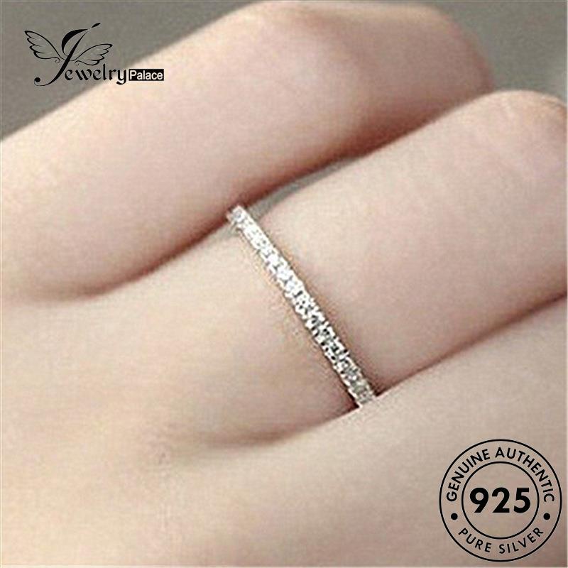 Jewelrypalace Individu Perak925 Baris Emas Berlian Wanita Cincin Moissanite Asli R632