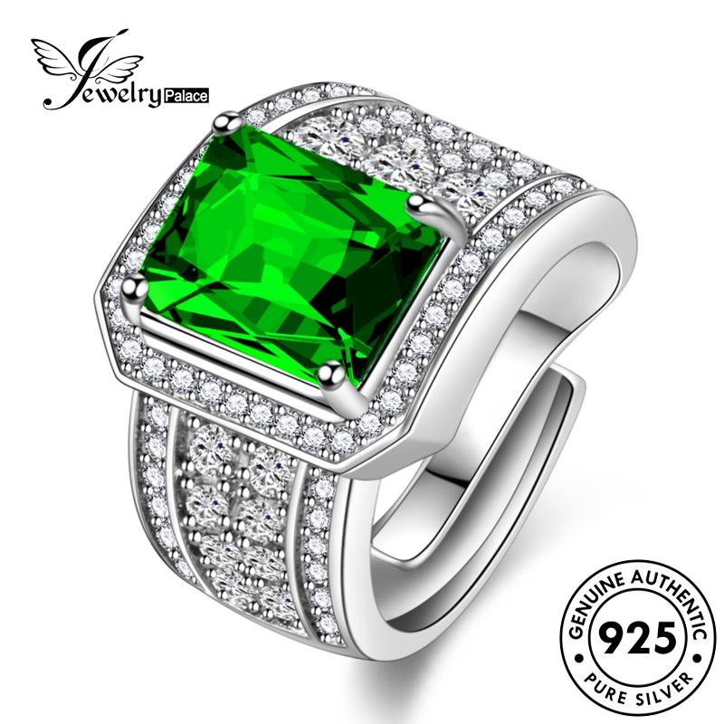 Jewelrypalace Square Cincin Mewah Perak Safir Wanita925 Asli R910