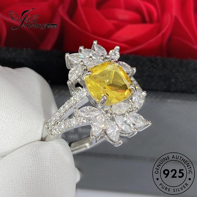 Jewelrypalace Citrine Original Cincin Perak925Bunga Mewah Wanita R921