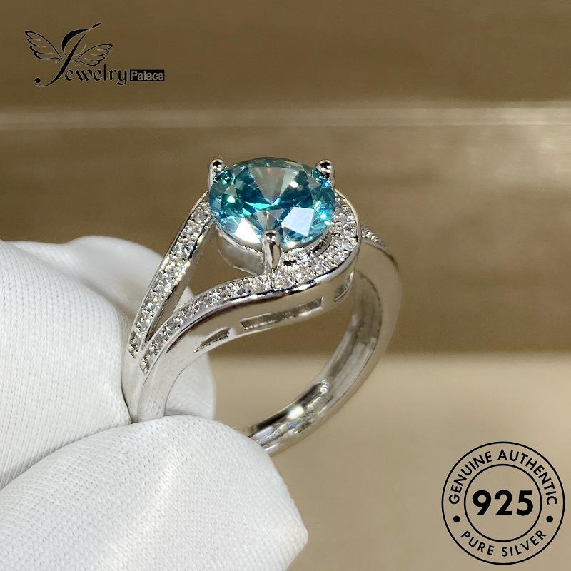 Jewelrypalace925 Zamrud Asli Cincin Perak Kancing Temperamen Wanita R1000