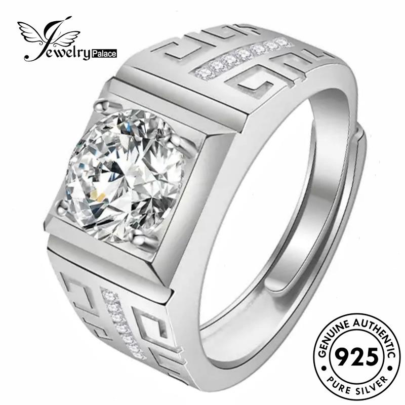 Jewelrypalace Cincin Fashion Berlian Pria Moissanite Asli925 Perak R1007