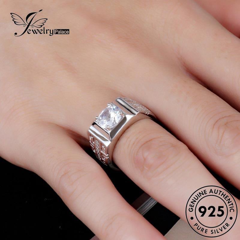 Jewelrypalace Cincin Fashion Berlian Pria Moissanite Asli925 Perak R1007