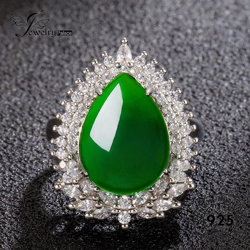 Jewelrypalace Cincin Giok Perak925 Bentuk Tetes Kepribadian Asli Wanita R1011