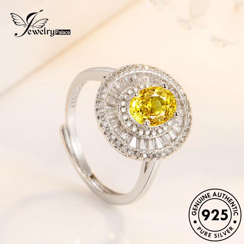 Jewelrypalace Cincin Asli Citrine Mewah Wanita Perak Oval925 R1039