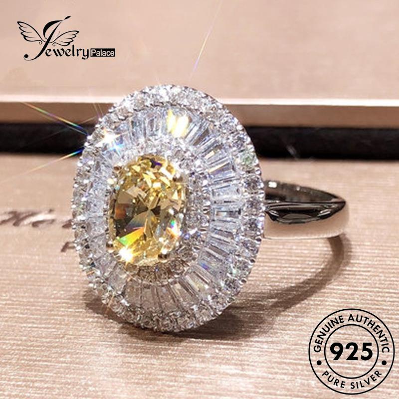 Jewelrypalace Cincin Asli Citrine Mewah Wanita Perak Oval925 R1039