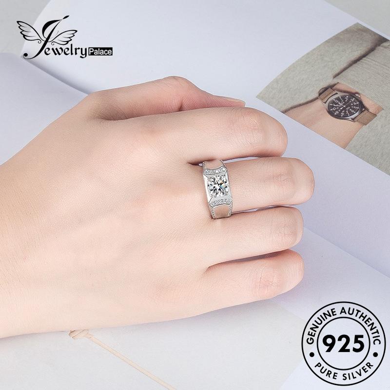 Jewelrypalace Asli Klasik Moissanite 925cincin Berlian Perak Pria R1116