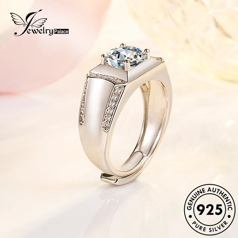 Jewelrypalace Asli Klasik Moissanite 925cincin Berlian Perak Pria R1116