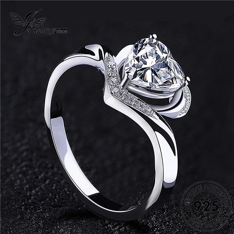 Jewelrypalace Fashion Asli Moissanite Love925Cincin Perak Berlian Wanita R1134